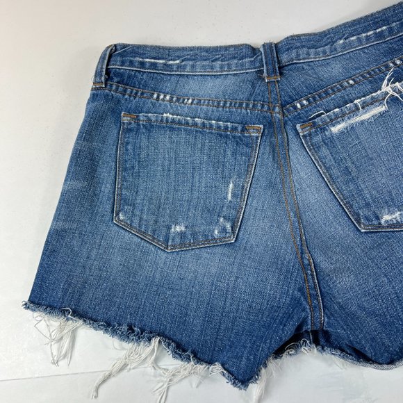 J Brand Jean Shorts Women 29 Libra Mid Rise Blue Distressed Cut Off Denim Cotton - Picture 10 of 15